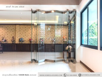 ประตูบานเฟี้ยม แบบเปลือย ใช้ door rail stainless ประตูบานเฟี้ยม แบบเปลือย ใช้ door rail stainless