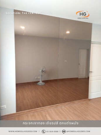 กระจกเงาทอง เจียรริมรอบ ต่อ 2 แผ่น