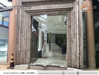 ประตูบานเปลือยคู่ TP ใส 10 มม. - มือจับยาว 1 ม. - ประตูบานเปลือยคู่ เสถียรธรรมสถาน - มือจับยาว 1 ม. - 0566129